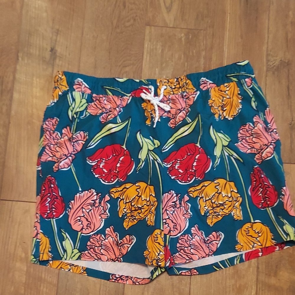 George Men's Floral Swim Shorts - Blue, Red, Orange, Pink